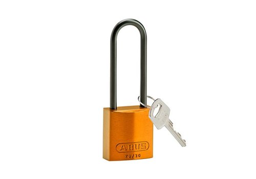 Anodized aluminium safety padlock orange 834879 