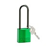 Brady Anodized aluminium safety padlock green 834878