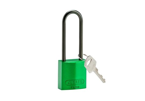 Anodized aluminium safety padlock green 834878 