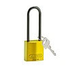 Brady Anodized aluminium safety padlock yellow 834877