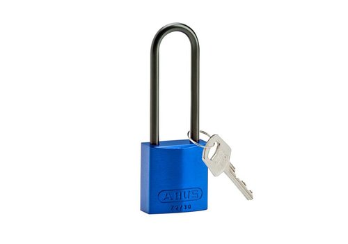 Anodized aluminium safety padlock blue 834874 