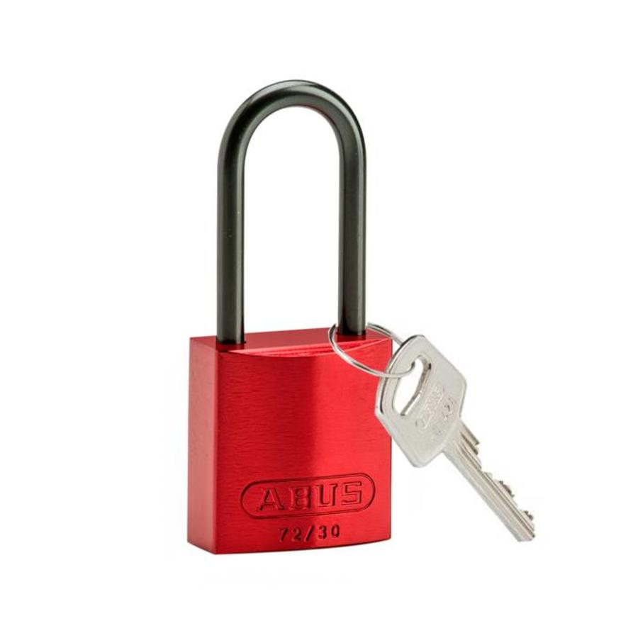 Anodized aluminium safety padlock red 834870