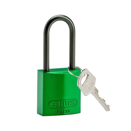 Anodized aluminium safety padlock green 834872 