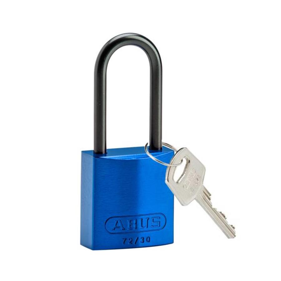 Anodized aluminium safety padlock blue 834868