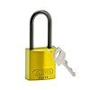 Brady Anodized aluminium safety padlock yellow 834871