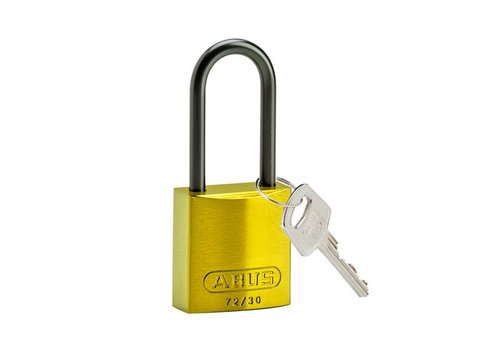 Anodized aluminium safety padlock yellow 834871 
