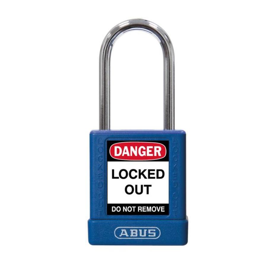 Aluminum safety padlock with blue  cover 77571
