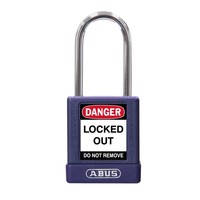 Aluminum safety padlock with purple cover 77573