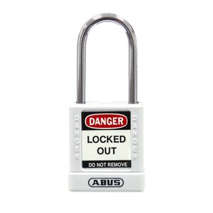 Abus Aluminium Sicherheitsvorhängeschloss mit weißer Abdeckung 77574