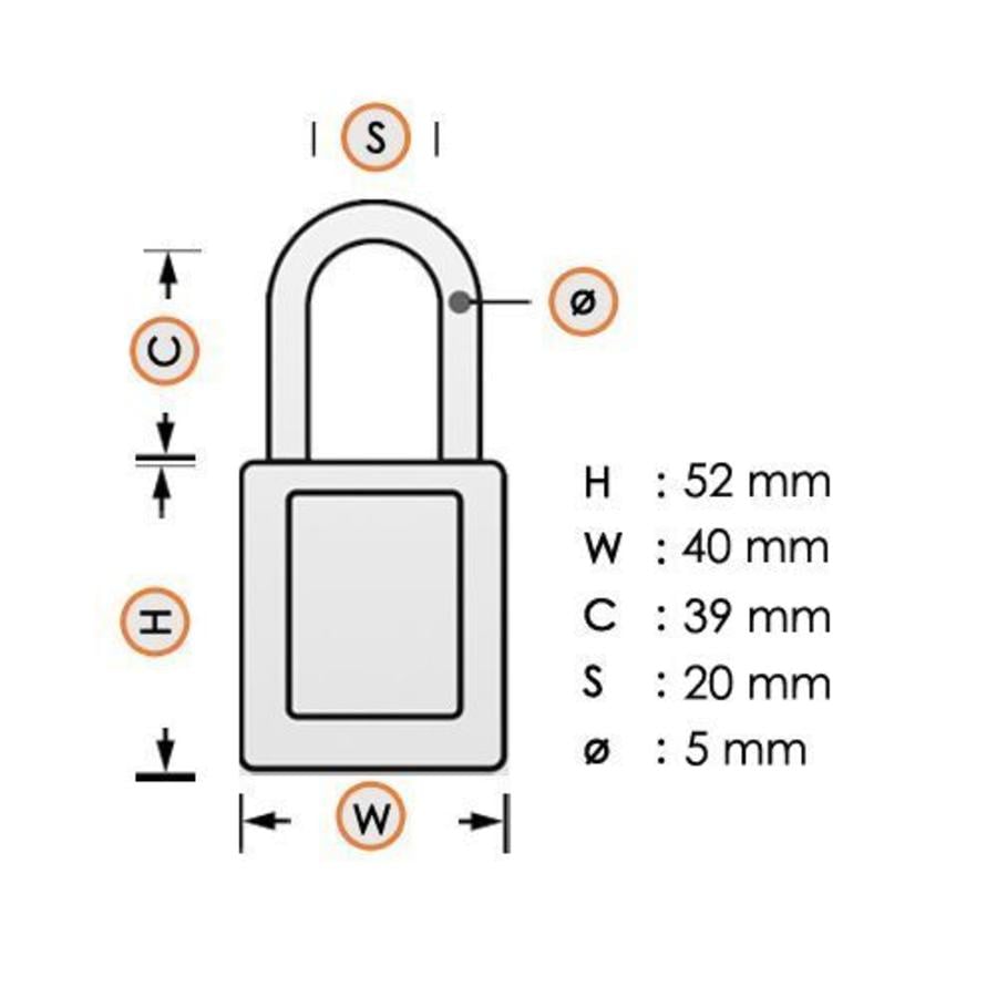 Aluminum safety padlock with blue  cover 77571