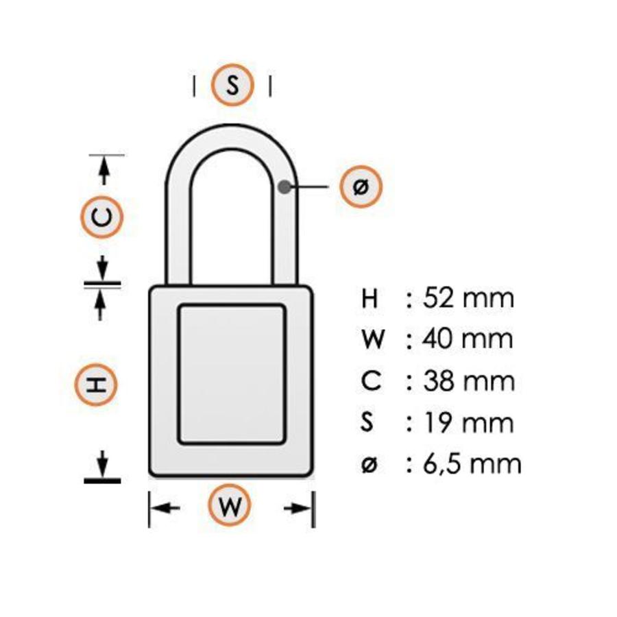 Aluminium safety padlock with red cover 59108