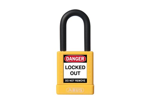 Abus aluminum safety padlock with yellow cover 74BS/40 - lockout-tagout ...