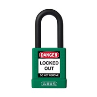 Aluminium safety padlock with green cover 59112