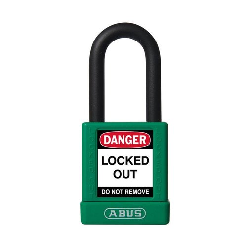 Aluminium safety padlock with green cover 74/40 green 