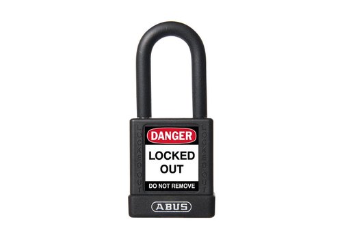 Aluminium safety padlock with black cover 74/40 black 