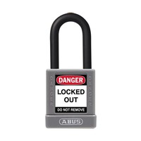 Aluminium safety padlock with grey cover 58979