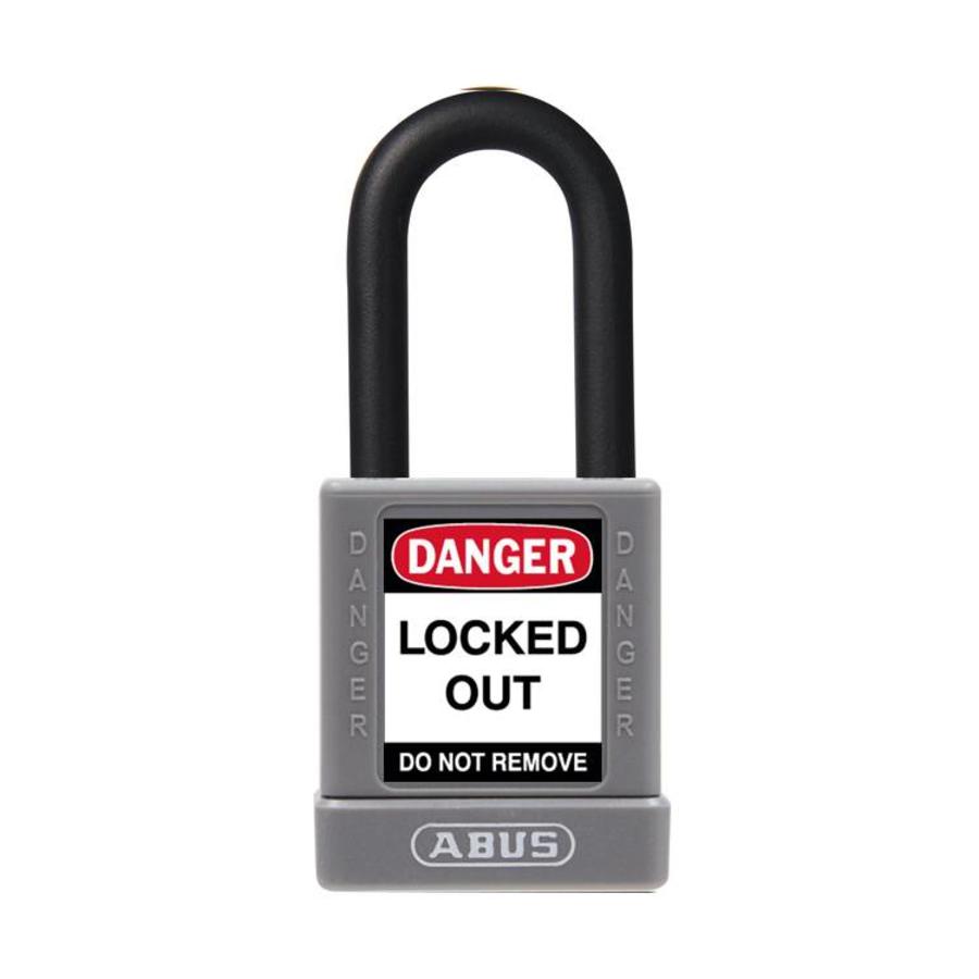 Aluminium safety padlock with grey cover 58979