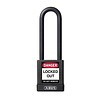 Aluminum safety padlock with black cover 74/40HB75 zwart