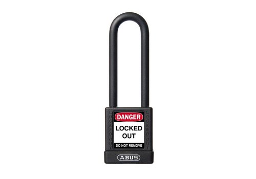 Aluminum safety padlock with black cover 74/40HB75 zwart 