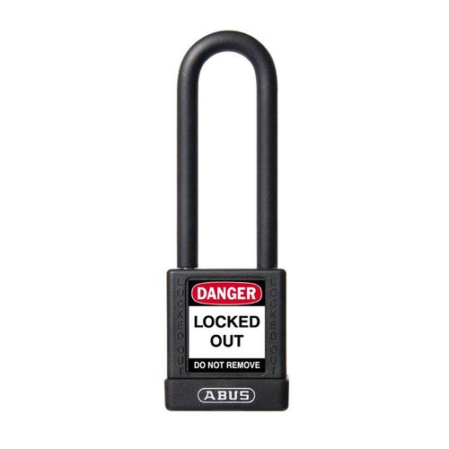 Aluminum safety padlock with black cover 74/40HB75 zwart 