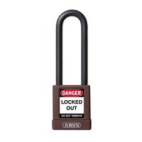 Aluminum safety padlock with brown cover 74/40HB75 BRAUN