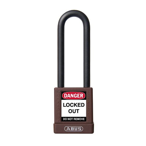 Aluminum safety padlock with brown cover 74/40HB75 BRAUN 