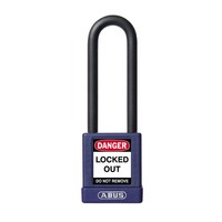 Aluminium safety padlock with purple cover 58986