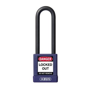 Abus Aluminium safety padlock with purple cover 58986