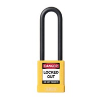 Aluminium safety padlock with yellow cover 58031