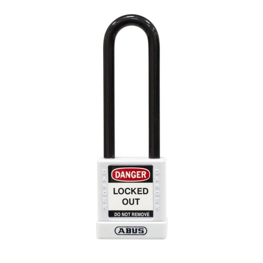 Aluminium safety padlock with white cover 58987