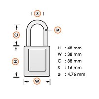 Safety padlock red S33LTRED - S33LTKARED