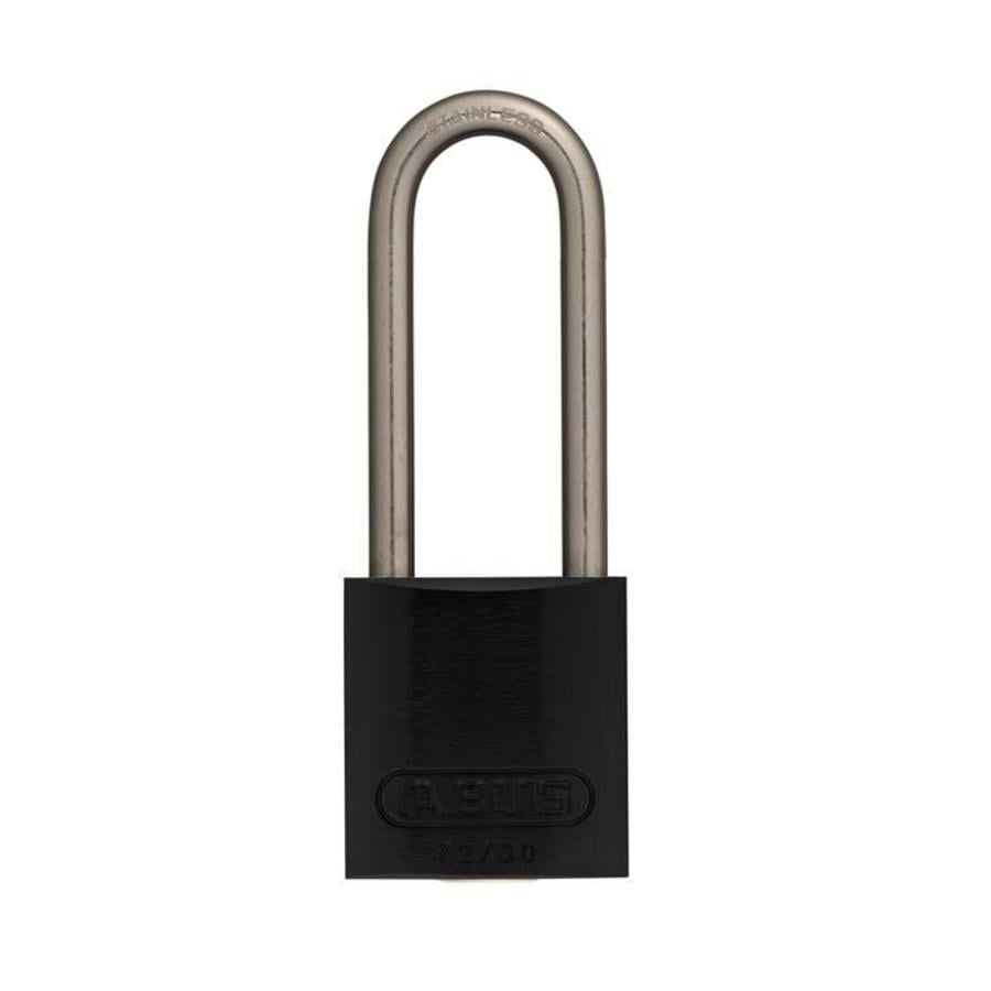 Anodized aluminium safety padlock black 72IB/30HB50 SCHWARZ