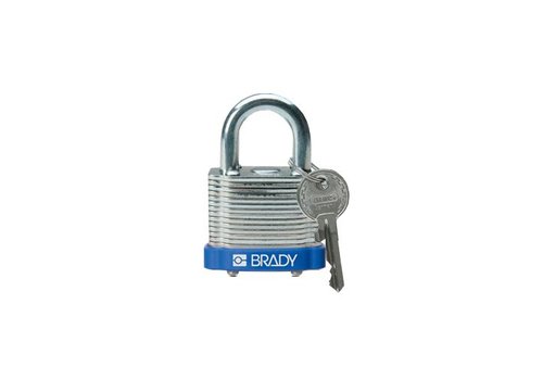 Laminated steel safety padlock blauw 814086 