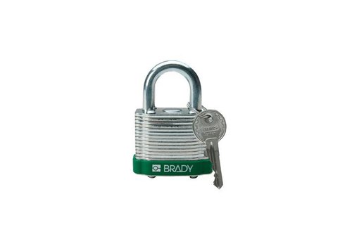 Laminated steel safety padlock green 814090 