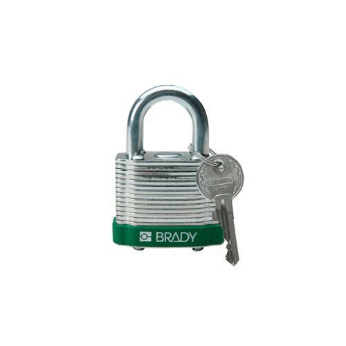 Laminated steel safety padlock green 814090 