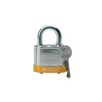 Laminated steel safety padlock yellow 8140089