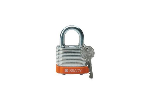Laminated steel safety padlock orange 814091 