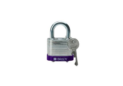 Laminated steel safety padlock purple 814093 