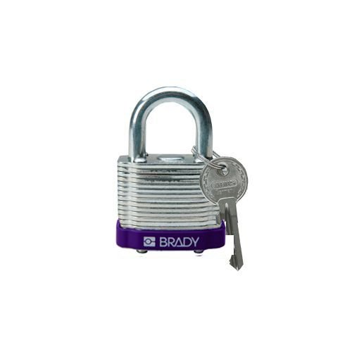 Laminated steel safety padlock purple 814093 