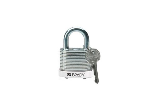 Laminated steel safety padlock white 814094 