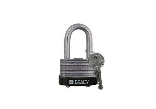 Laminated steel safety padlock black 814096 