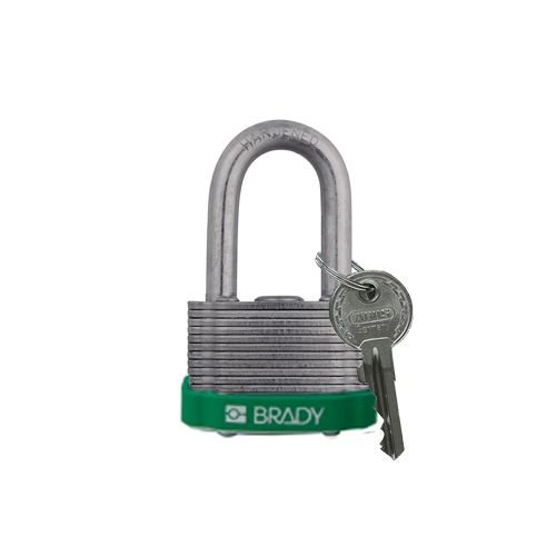 Laminated steel safety padlock green 814099 