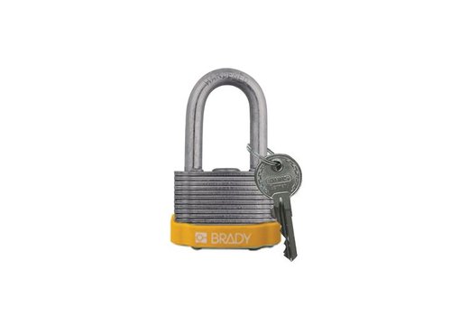 Laminated steel safety padlock yellow 814098 