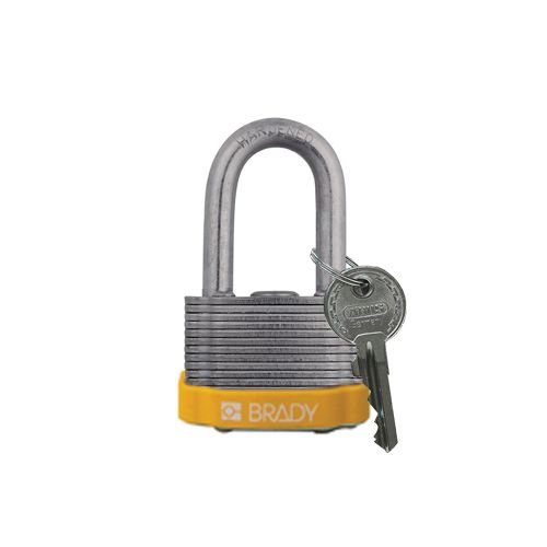 Laminated steel safety padlock yellow 814098 