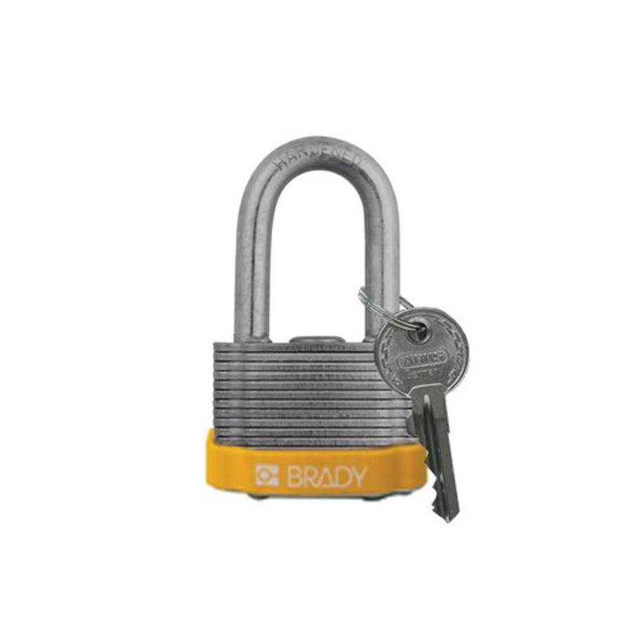 Laminated steel safety padlock yellow 814098