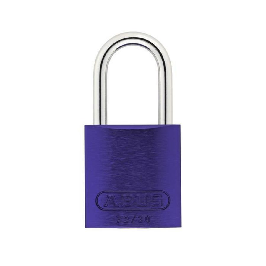 Anodized aluminium safety padlock purple 72/30 LILA