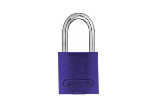 Anodized aluminium safety padlock purple 72IB/30 LILA 