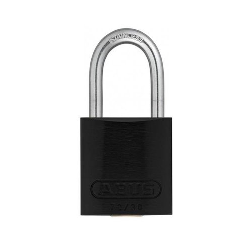 Anodized aluminium safety padlock black 72IB/30 SCHWARZ 