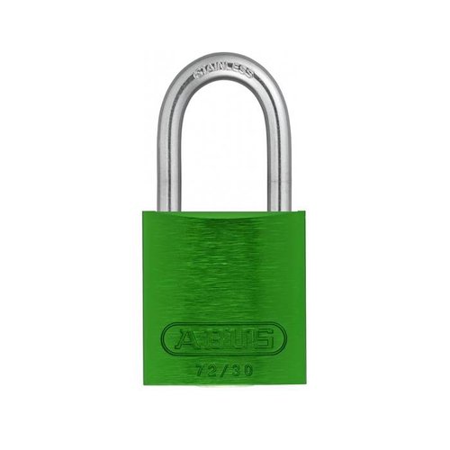 Anodized aluminium safety padlock green 72IB/30 GRÜN 