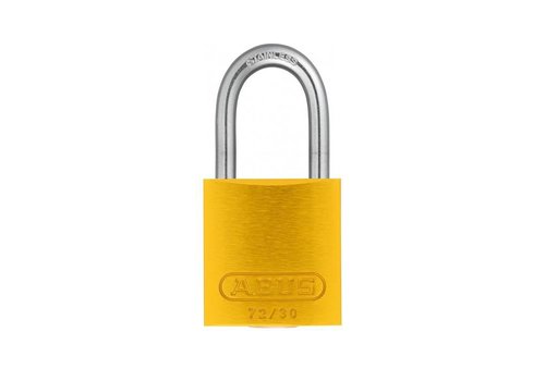 Anodized aluminium safety padlock yellow 72IB/30 GELB 